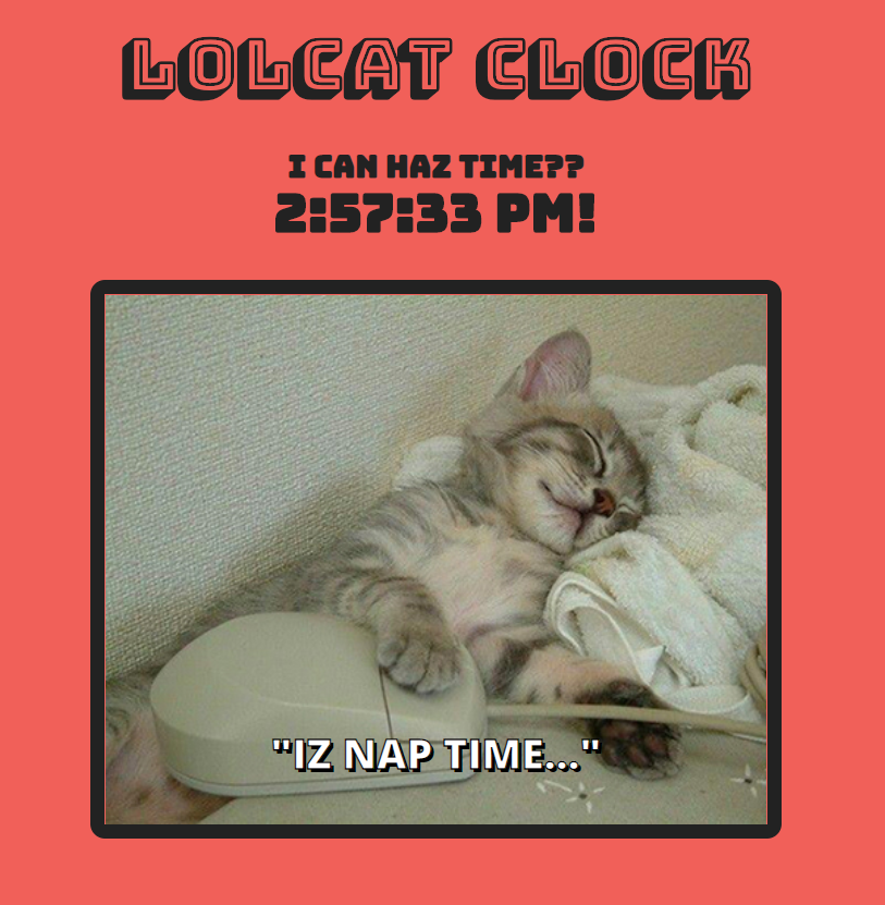 LOL cat clock